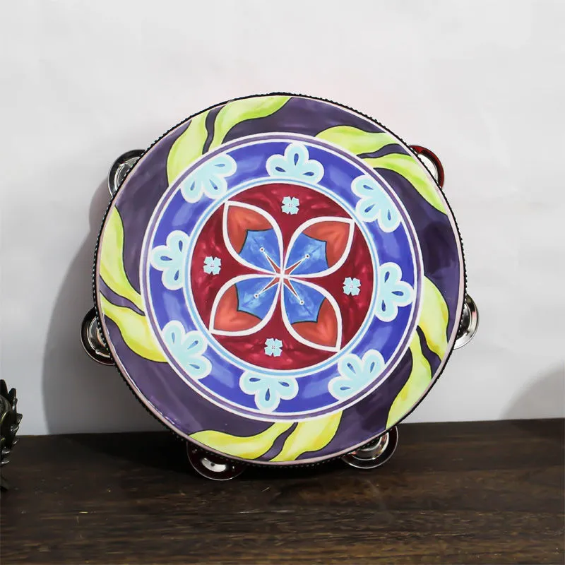 Tambourine With Ribbons 22 Different Patterns And Colors 6 Inch Hand Drum Percussion Bells Festival Fun Musical Instrument Travel Size Fits In Your Purse