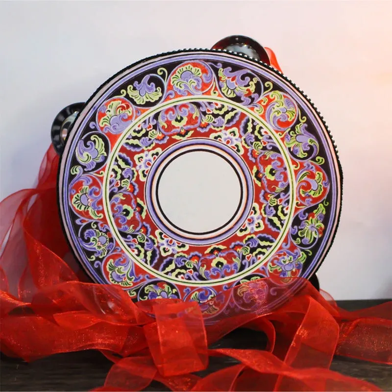 Tambourine With Ribbons 22 Different Patterns And Colors 6 Inch Hand Drum Percussion Bells Festival Fun Musical Instrument Travel Size Fits In Your Purse