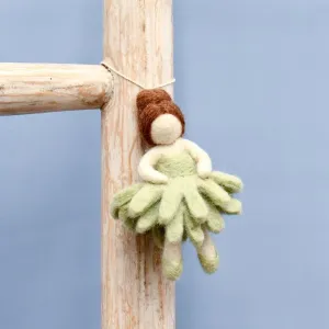 Tara Treasures Felt Waldorf Pocket Doll - Sage Green Dress Pretend & Imaginative Play Toys 3yrs 