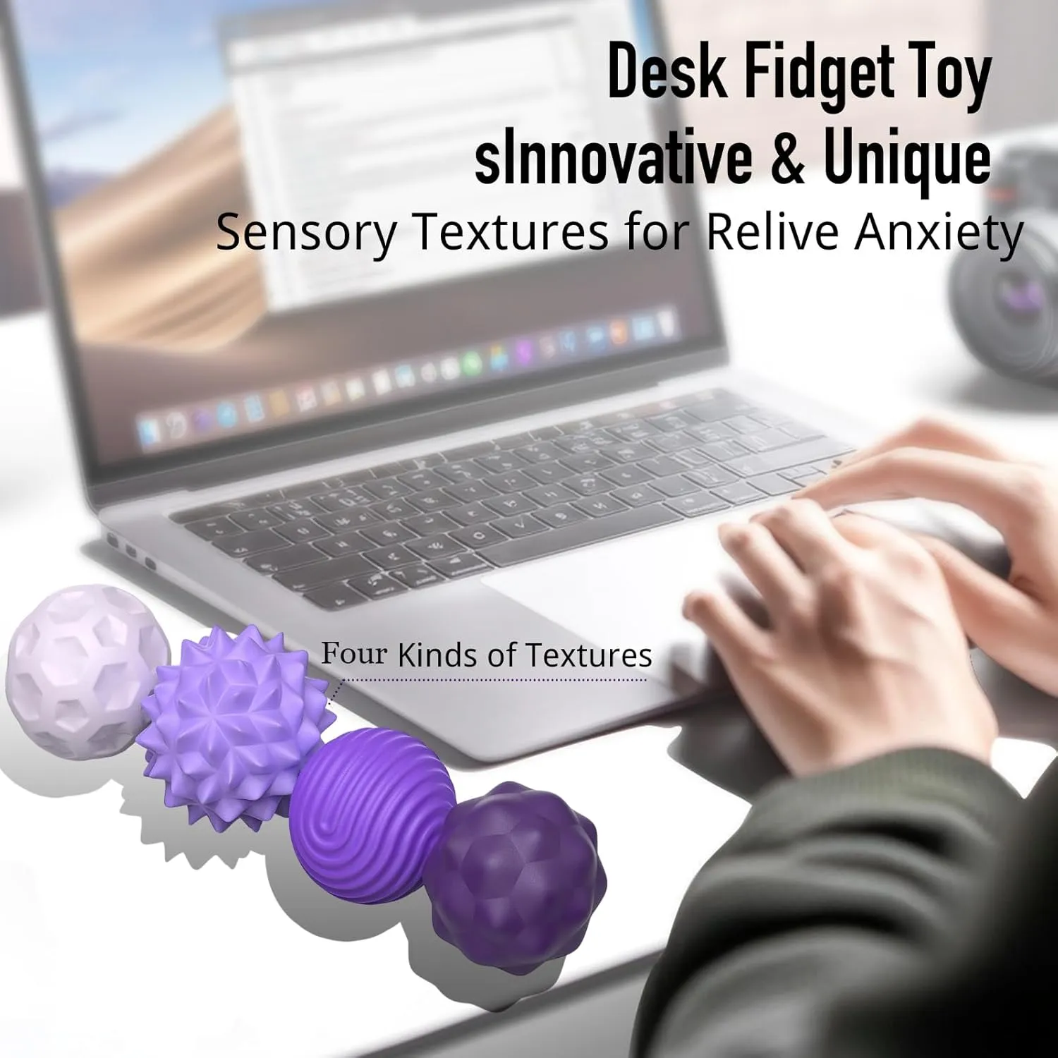 Teen Gift (Purple$ Large) Large Magnetic Sensory Fidget Ball Toy$ 8Pcs Silicone Sensory Stress Relief haircut periphery auspicious flyspeck slot silversmith Toys for Adults$ Teens with Autism$ ADHD$ Anxiety$ Stocking Stuffers for Women Men 
