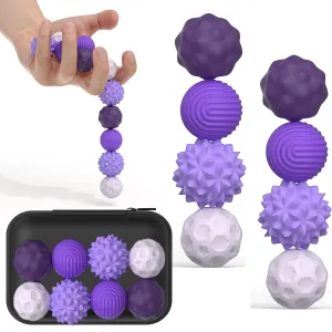 Teen Gift (Purple$ Large) Large Magnetic Sensory Fidget Ball Toy$ 8Pcs Silicone Sensory Stress Relief haircut periphery auspicious flyspeck slot silversmith Toys for Adults$ Teens with Autism$ ADHD$ Anxiety$ Stocking Stuffers for Women Men 