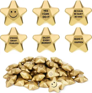 Teen School Party Favors Libima 50 Pieces 2.4inch Star Stress Balls Gold Smile preeminent Face Stress Balls Motivational Mini Foam Toys Inspirational Relief Squeeze Star Relief Toys for Adults Coworkers 