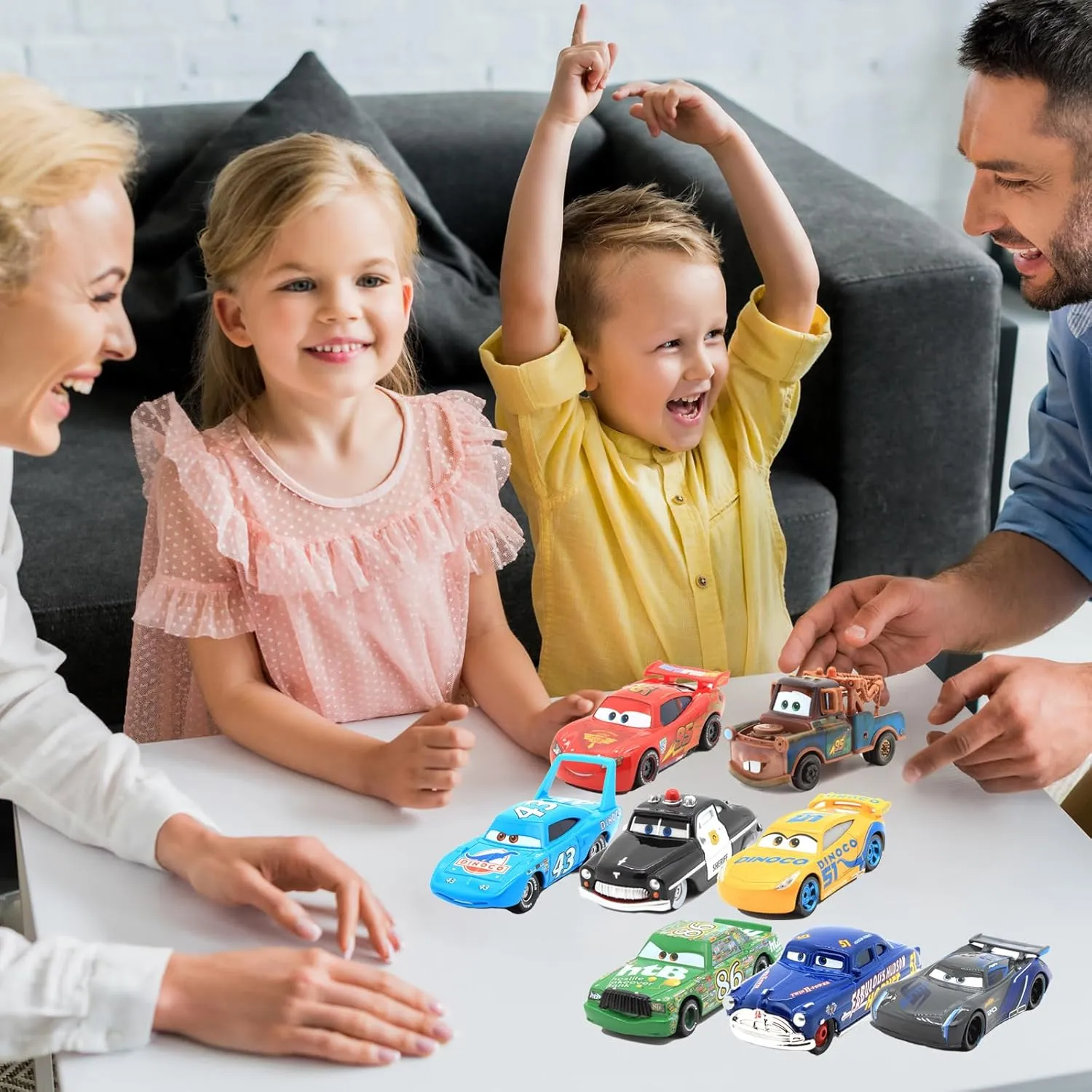 The Kids (8 Pieces) 8 Pcs Car Toys, Car Movie Die-cast Toy Car Set, despondent 1:55 Ratio, Birthday Gifts for 