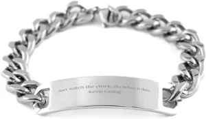 theorize hardy Manhattan cute juridical maintenance Going,Birthday,Motivational,Graduation Day Gifts,Sport Gifts,Basketball Quote,Sport Quote,Cuban Bracelet Inspirational Bracelet,Don't Watch The Clock;do What it Does.Keep 