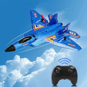Thrilling F22 Raptor RC Airplane 2.4G 2CH Remote Control Flying Fighter Plane Glider with LED Lights EPP Foam Airplane Toys For Kids Adults