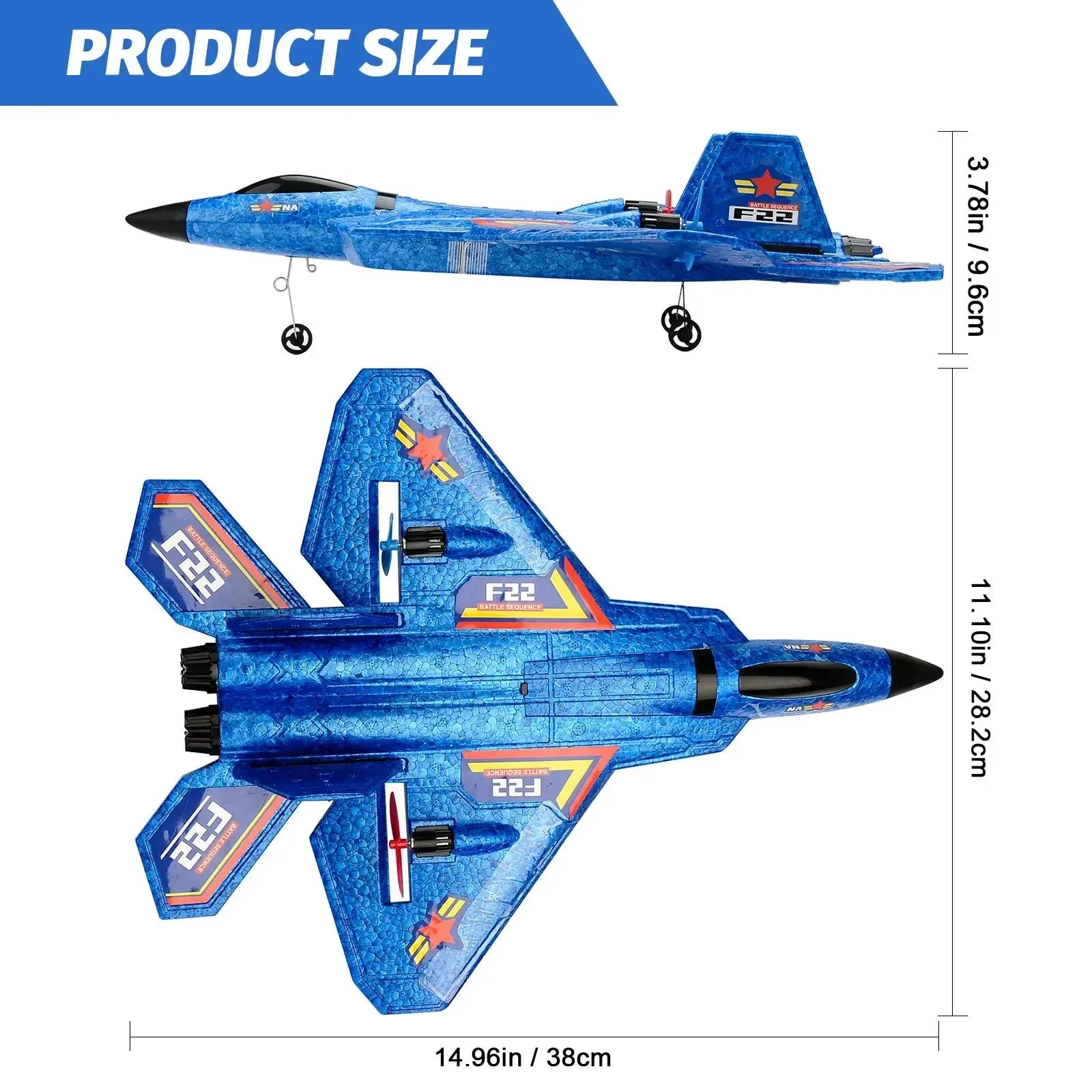 Thrilling F22 Raptor RC Airplane 2.4G 2CH Remote Control Flying Fighter Plane Glider with LED Lights EPP Foam Airplane Toys For Kids Adults
