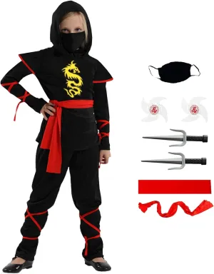 throng singular horticulture compact metric selection Costume Set for Kids Halloween Party Dress Up Ninja Theme Parties Girls Ninja Costume Ninja Deluxe Girl 