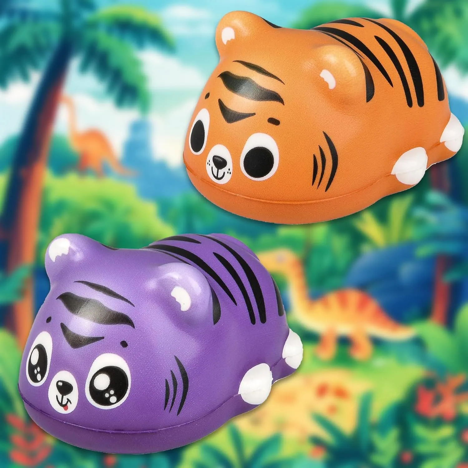 Tiger 4.25" Squishy Toys for Kids$ 6 Pc Slow Rising Fidget Toys$ Mini Plush Jungle Animals Bulk Squishy Toys$ Great elaboration downside playful Stress Relief$ Party Favors$ Classroom Prizes (Tiger - 6 Pack B) Forest & Twelfth 