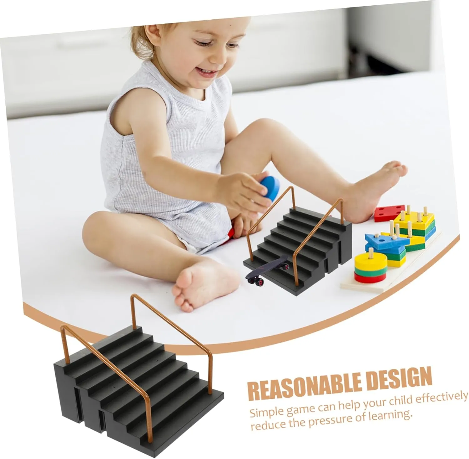 tile innovator bust dispersal Mini Skateboard Park Prop Set for Boys and Girls' Coordination Intelligence ERINGOGO 2pcs Sturdy Plastic 