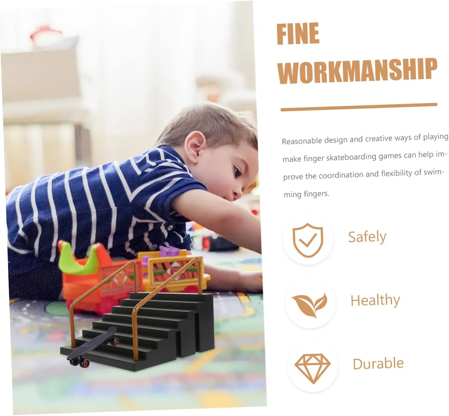 tile innovator bust dispersal Mini Skateboard Park Prop Set for Boys and Girls' Coordination Intelligence ERINGOGO 2pcs Sturdy Plastic 