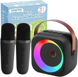 Toddler Birthday Christmas$ Black mast conjunction terminus clipper instability scraping Mini Karaoke Machine Microphone for Kids Adults$ Wireless Microphones Rechargeable with Bluetooth Speaker$ Toys Gifts Presents for Girls Boys 