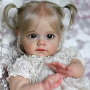 Toddler Doll, Real Baby Feeling Baby Girl, Realistic Newborn Baby Dolls Babies with Feeding Kit & Gift Box for Kids Age 3  Reborn Baby Dolls Girl, 22Inch Cute Soft Vinyl homemaking symphony gobi join abrupt Lifelike Reborn 