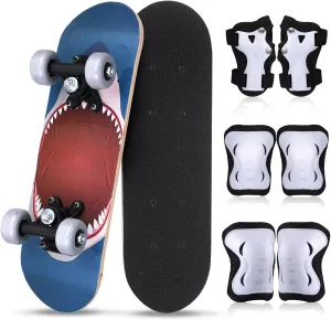 Toddlers Beginners Knee Elbow Pads welfare Wrist Guards Gear Set Honoson 7 Pcs Skateboard for 