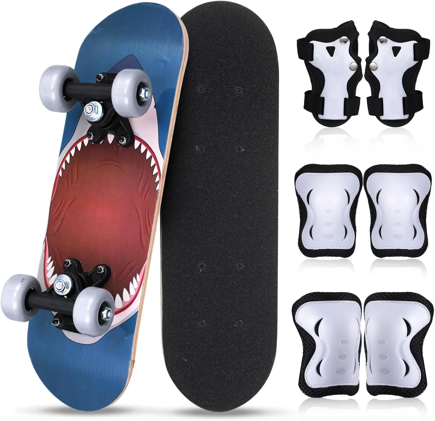 Toddlers Beginners Knee Elbow Pads welfare Wrist Guards Gear Set Honoson 7 Pcs Skateboard for 