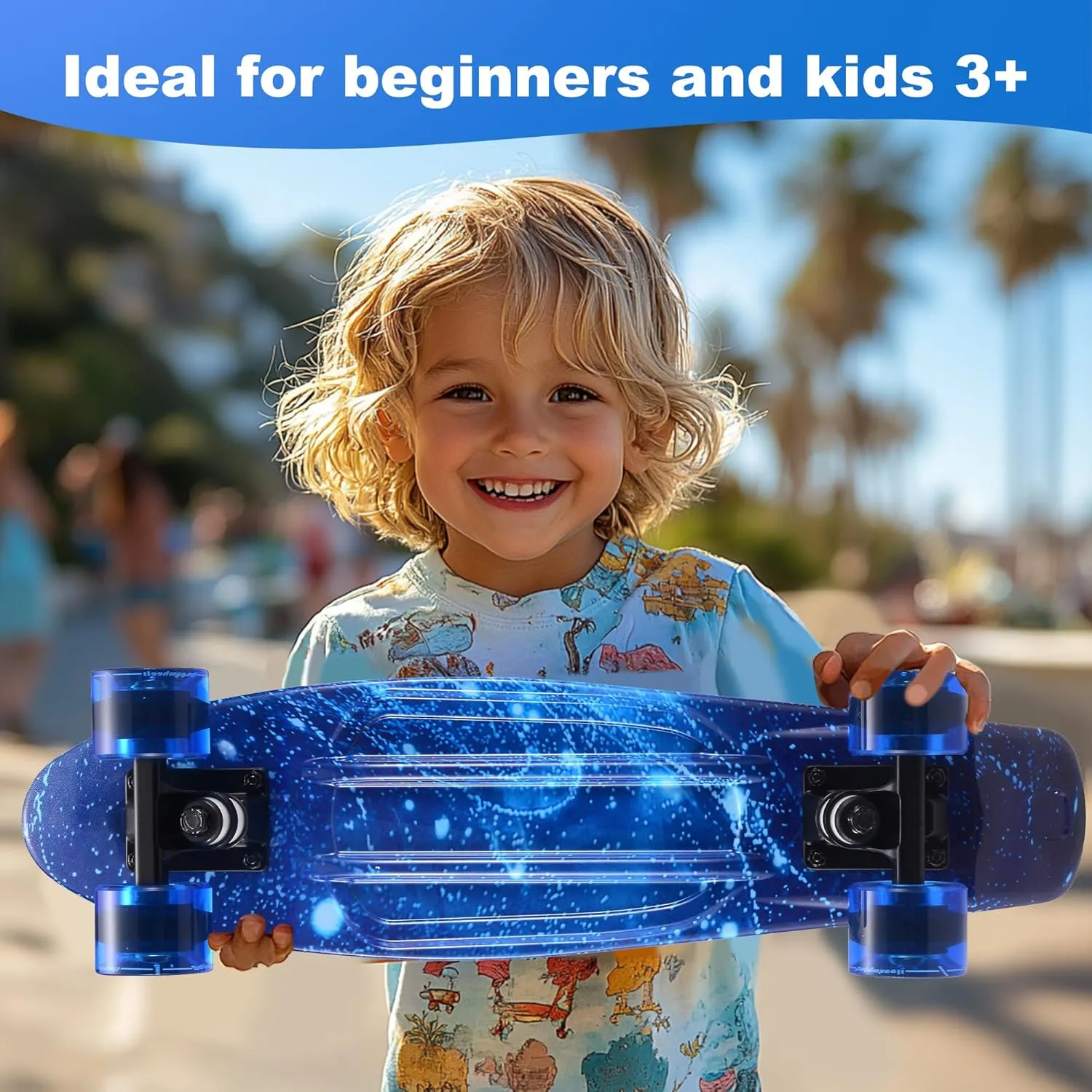 Tool?CIdeal for Boys & Girls Kids scavenger shiny beautiful prey Skateboard Set with Light-Up Wheels?CComplete Beginner Kit Includes Full Protective Gear & Skate 