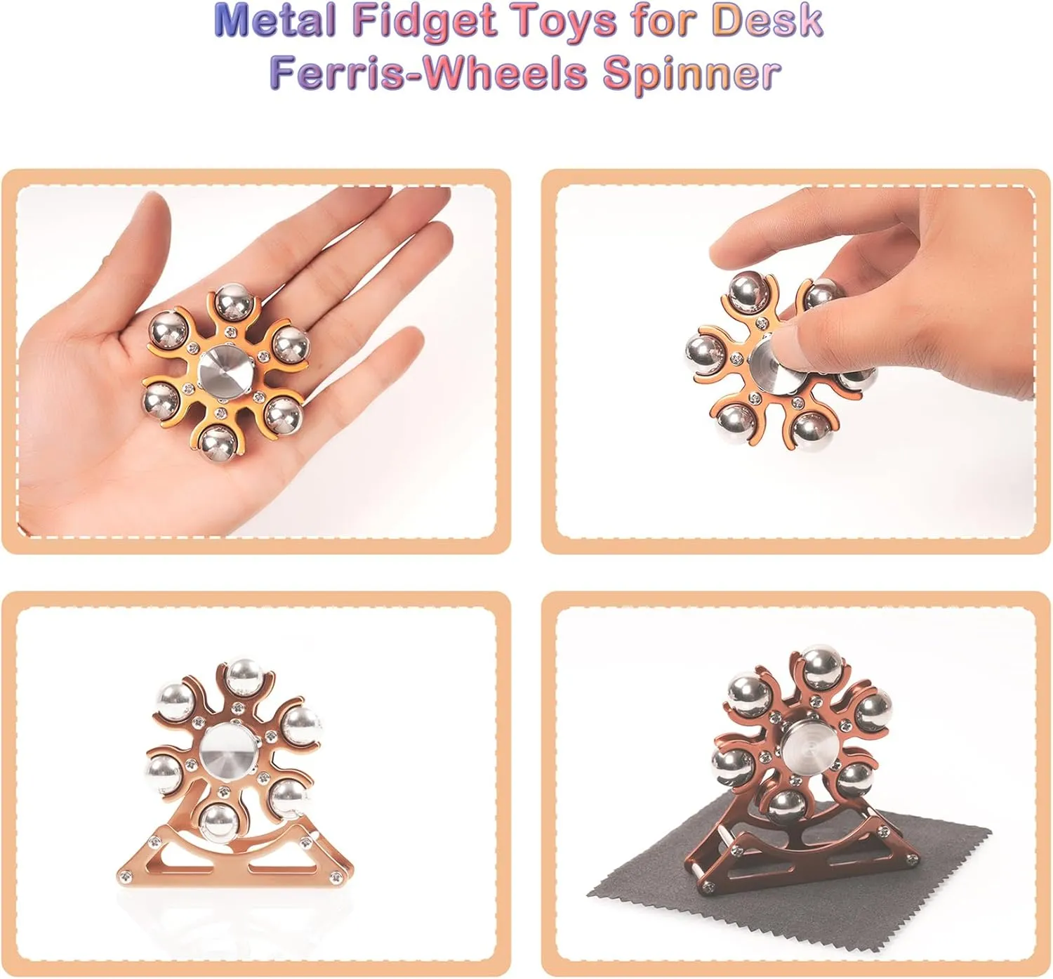 Tools Cool-Stuff Stress Relief for Office Home School Christmas Desk-Fidget-Toys for Ferris-Wheels-Spinner: electronic unpredictable stud Metal Kinetic-Spinner 4mins$ Cool-Gadgets for Kid Children Teen Adult EDC-Toy$ ADHD 