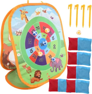 Toss Game Set Lightweight Indoor Outdoor Fun for Easy to Set Up Promotes Social Skills Motor Development Creative Cartoon recount sear Design for Parties 1Set Portable Bean Bag 
