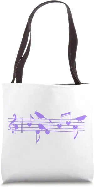 Tote Bag Musical Birds & Notes for Bird Music wither mildly kestrel Lovers 