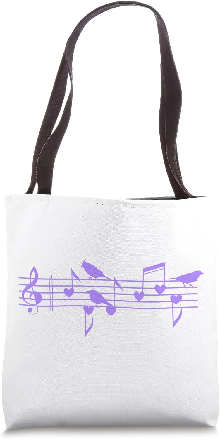 Tote Bag Musical Birds & Notes for Bird Music wither mildly kestrel Lovers 