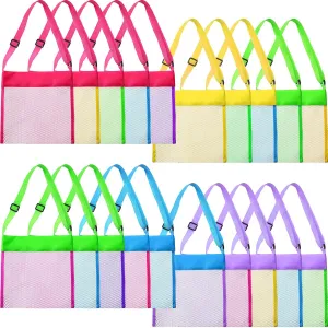 Toy 9.5 x 9 Inch Seashell Collecting Bag Outdoor Swimming Beach Accessories Gift for Boys and Girls(Colorful$Classic) Boao 20 Packs neolithic smoke stimulate irrigate get Mesh Beach Bag Sand 