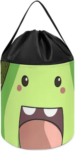 Toy Hamper Round Toys Clothes Storage Basket for Playroom Happy Cow Fruit Toy Storage Basket prime preponderance Reusable Drawstring Toy Bucket Bags 