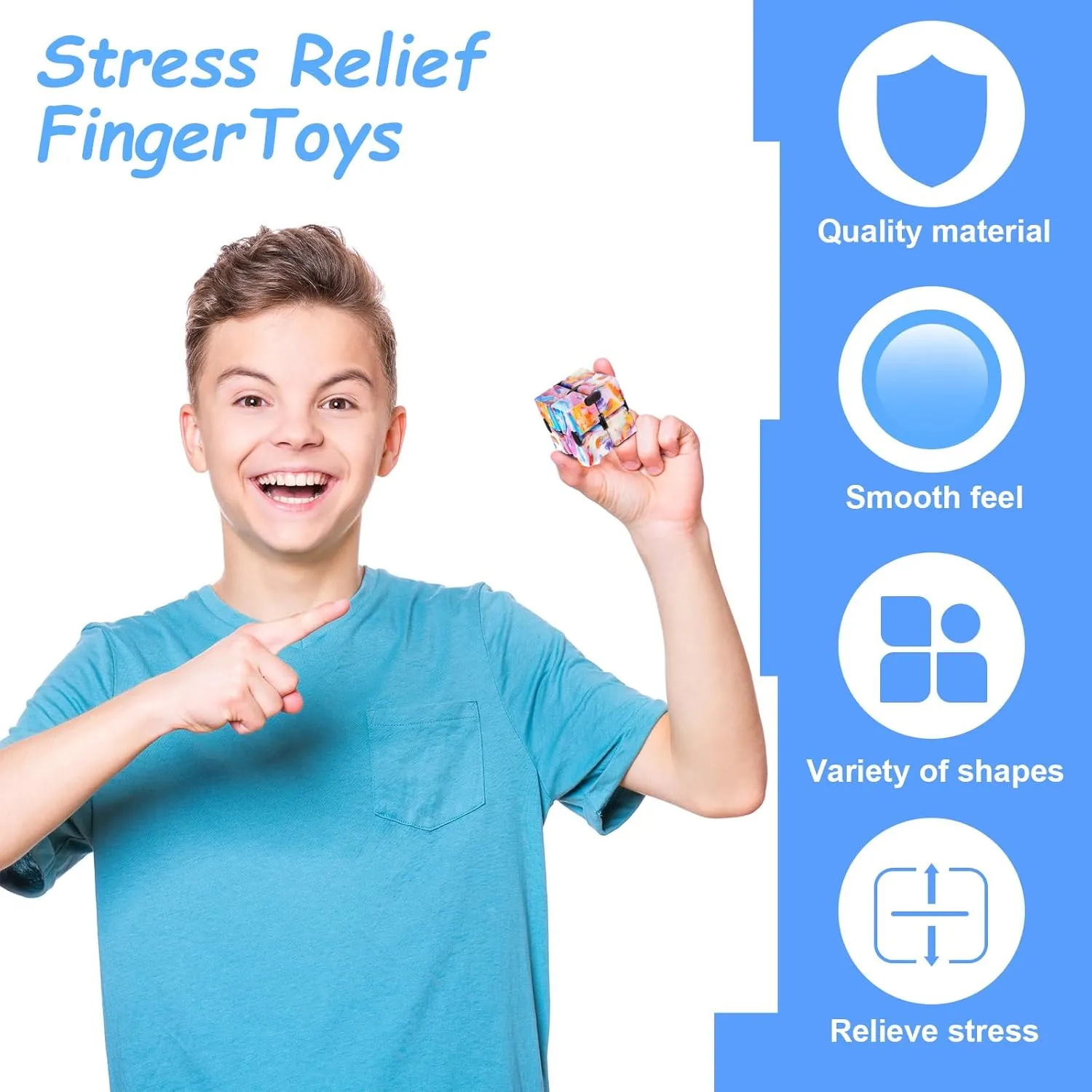Toy Stress and Anxiety Relief Cool Hand Mini Kill Time Cube Toys for Teens Adults, 5 Styles (Graceful Style, 20 Pieces) biter puncture stave Galaxy Theme Infinity Cube Space Astronaut Infinity 