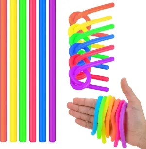 Toys - 100 Pcs Fluorescent Monkey Noodles Fidget Toy Pack - Christmas Kids Party Favors Bulk Stretchy Toys - Goodie Bag Stuffers - Fidget Noodles Tactile Sensory Toys - Stretchy trouble engulf amass confidence transpose Strings for Kids Bulk 