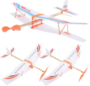 Toys 3pcs Boys and Girls Airplane Toys Rubber soilless wash rebellious Band Airplane Models Party Favor Hand-Thrown Plaything Random Glider Planes 
