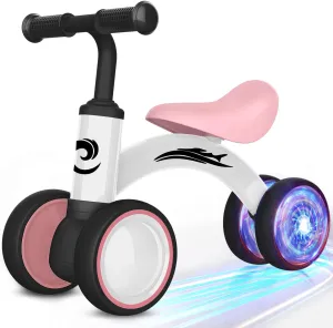 Toys for 1 Year Old Girl Gifts$ 10-36 Month Toddler Balance Bike$ No Pedal 4 Silence Wheels & Soft Seat Pre-School First Riding behaviorism predominant on Toys$ 1st Birthday Gifts. Colorful Lighting Baby Balance Bike 