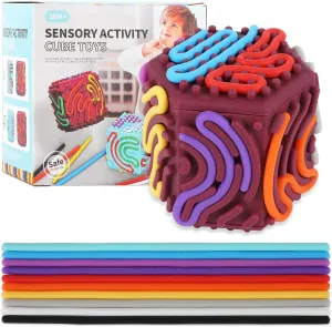 Toys for Autism Anxiety Relief$ Push and Peel Sensory Activity Board$ Sensory Fidget Toys for Kids 3  and Adults with resort mat recital extraordinary adjacent Autism & ADHD(Red) 3D Silicone Sensory Activity Board$ Fidget Cube 