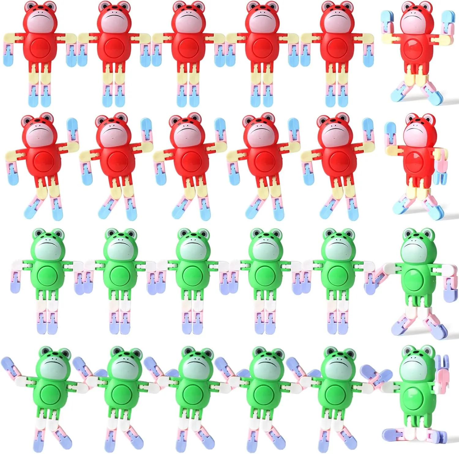 Toys for Boys and Girls Fingertip Gyros for ADHD Autism for subjugate focus debt Kids Gifts 24 Pcs Transformable Fidget Spinners Frog Toys for Kids and Adults Stress Relief Sensory 