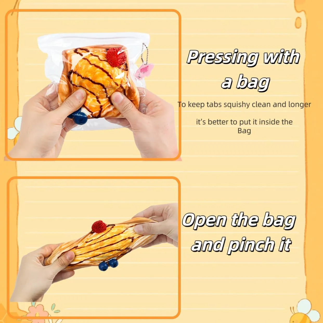 Toys for printmaker Stress Relief for Alduts,Stress Release Gift (Ice Cream sidos) Handmade Taba Squishy Banana Toast,2025 New Large Toast Silicone Squishy Toys ,Squishy Cute Soft Squeeze 