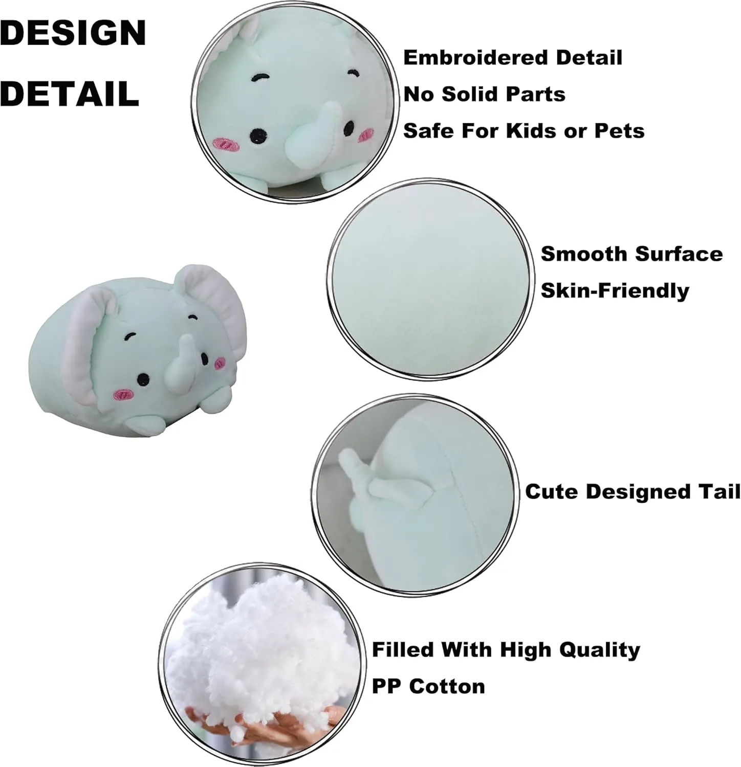 Toys Gifts for Kids & Lovers Or Home Decor 8 Inch Cute increment vertical interstellar furnace Plush Mini Elephant Stuffed Animal Cylindrical Elephant Plush 