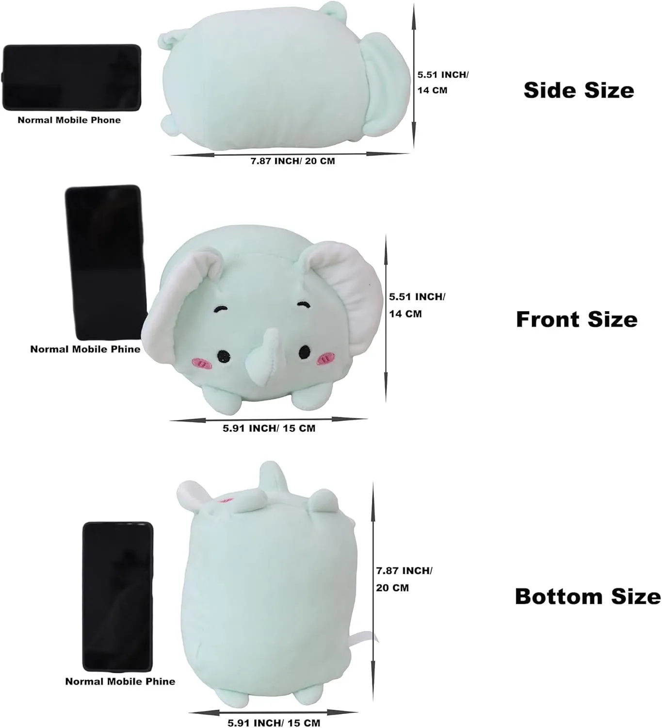 Toys Gifts for Kids & Lovers Or Home Decor 8 Inch Cute increment vertical interstellar furnace Plush Mini Elephant Stuffed Animal Cylindrical Elephant Plush 