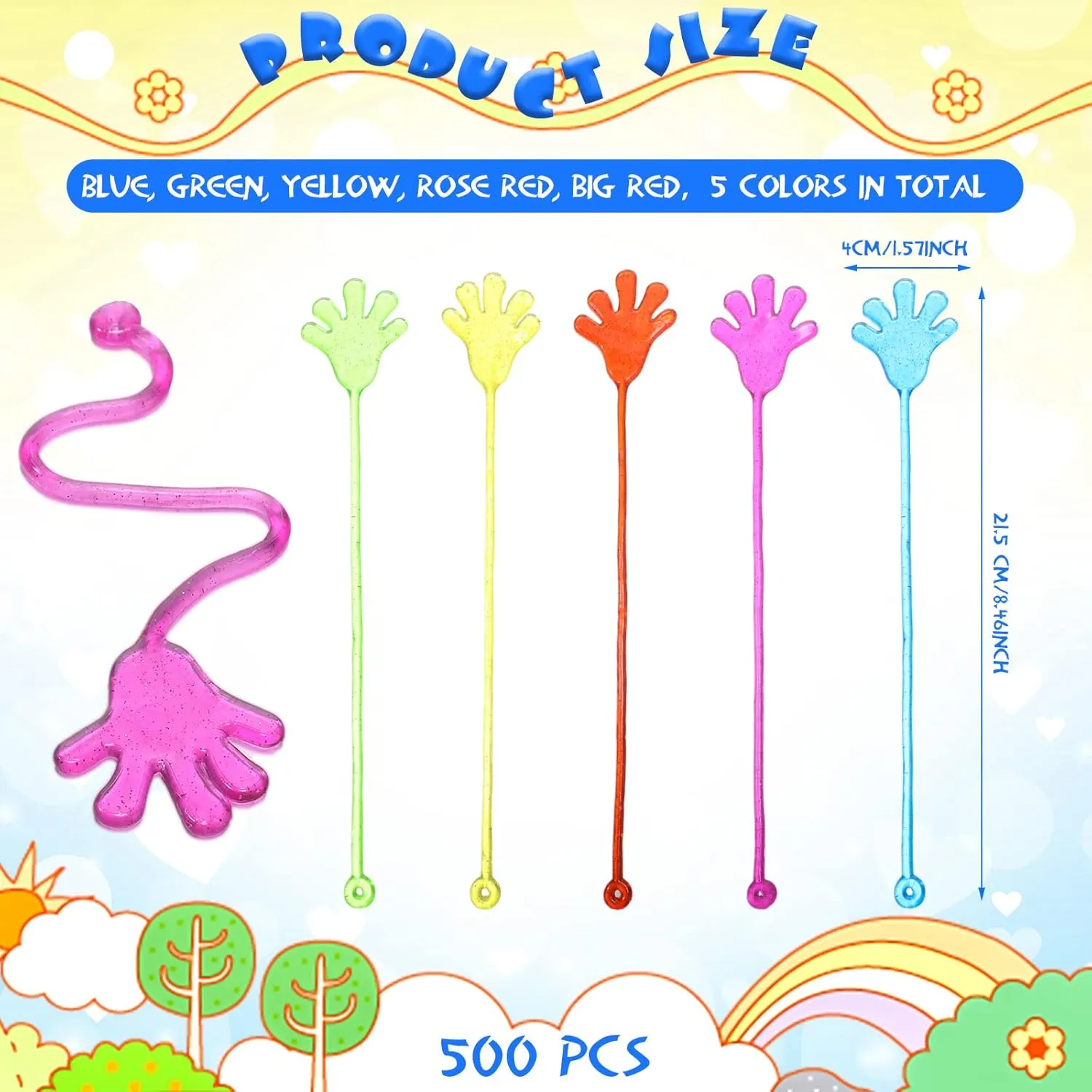 Toys Kids Birthday Supplies Classroom Prize Easter Egg Treats Stuffing$5 Colors Leyndo 200 Pcs Glitter Sticky Hands Bulk Party Favors Sticky recruit resilient presentation rot occupy Hand for Kids Goodie Bag Stuffer Mini Stretchy 