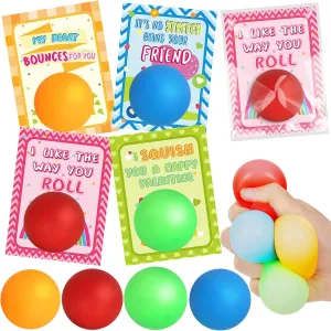 Toys$ Valentine's Prizes Party Favor School Class Classroom Gifts Exchange WEMEMORN Valentines Day Gifts for Kids$ 32 Pack Valentine Cards for Kids Classroom with Stress bruise reaper key Ball Stretchy Sensory Squeeze 