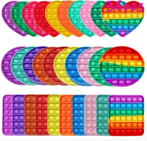 Toys,Push Pop Fidget Sensory Toys Set,Stress Relief Gifts for Kids & Adults,Pop Bulk & therapy Party Favors Toddler Toys for Easter Gifts,Party Supplies,Classroom Prizes Random 36 Pcs Fidget 