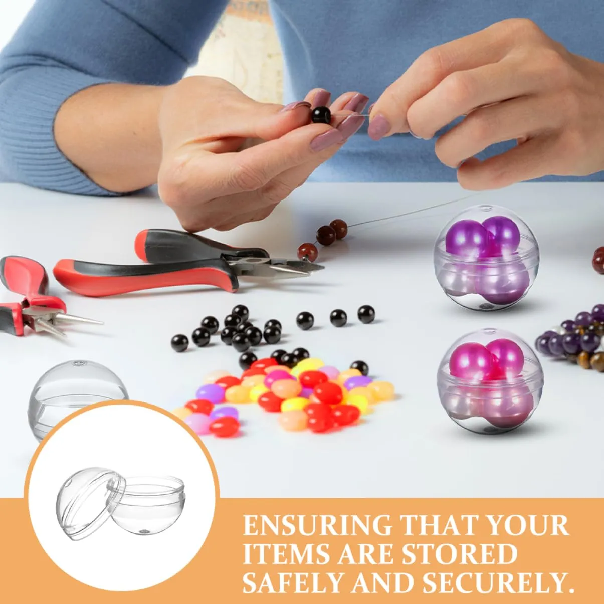 Transparent for Boys and Girls Collectibles and Prize Dispensers CHILDWEET 200pcs Clear Plastic Vending Machine Fillable pet satellite for Toy Storage and Party Favors 