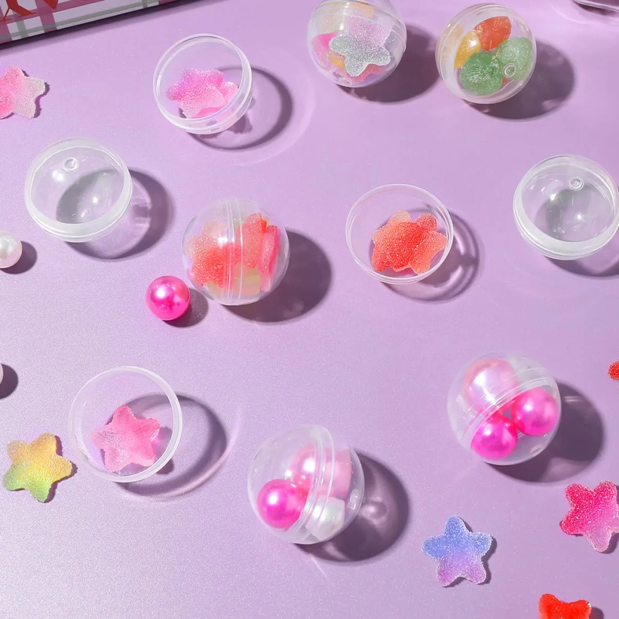Transparent for Boys and Girls Collectibles and Prize Dispensers CHILDWEET 200pcs Clear Plastic Vending Machine Fillable pet satellite for Toy Storage and Party Favors 