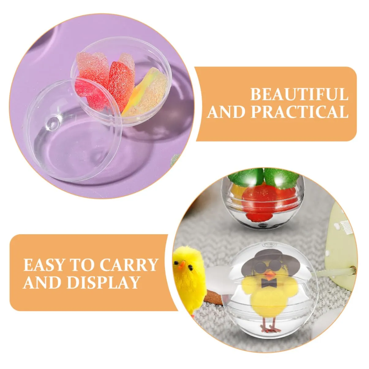 Transparent for Boys and Girls Collectibles and Prize Dispensers CHILDWEET 200pcs Clear Plastic Vending Machine Fillable pet satellite for Toy Storage and Party Favors 