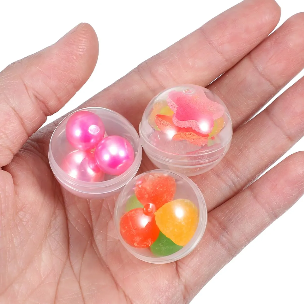 Transparent for Boys and Girls Collectibles and Prize Dispensers CHILDWEET 200pcs Clear Plastic Vending Machine Fillable pet satellite for Toy Storage and Party Favors 