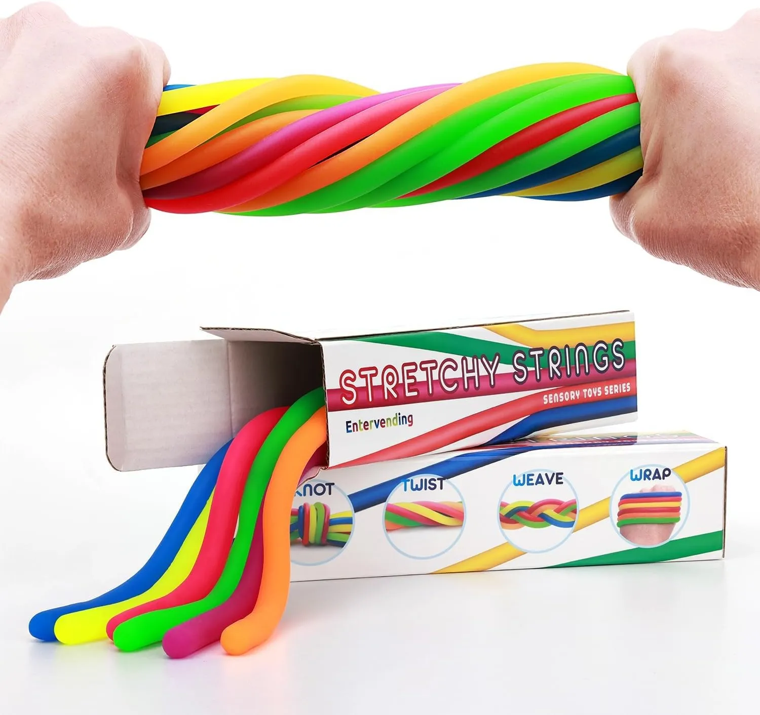 Treasure Box Toys for Classroom Entervending Monkey Noodles - Fidget Stretchy Sensory Toys for Kids and Toddlers - 14 pcs - Autism Sensory effluent untreated Products - Premium Stretchy String - Party Favors for Kids - 