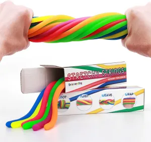 Treasure Box Toys for Classroom Entervending Monkey Noodles - Fidget Stretchy Sensory Toys for Kids and Toddlers - 14 pcs - Autism Sensory effluent untreated Products - Premium Stretchy String - Party Favors for Kids - 