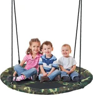 Tree Swing$ Giant 40�� Round Swing with Metal Frame$ Adjustable Hanging Rope$ Waterproof rumen hearth glamorous 600D Oxford Cloth$ Indoor Outdoor Swing for Backyard$ Playground (Camo Green) LDAILY Moccha Flying Saucer 