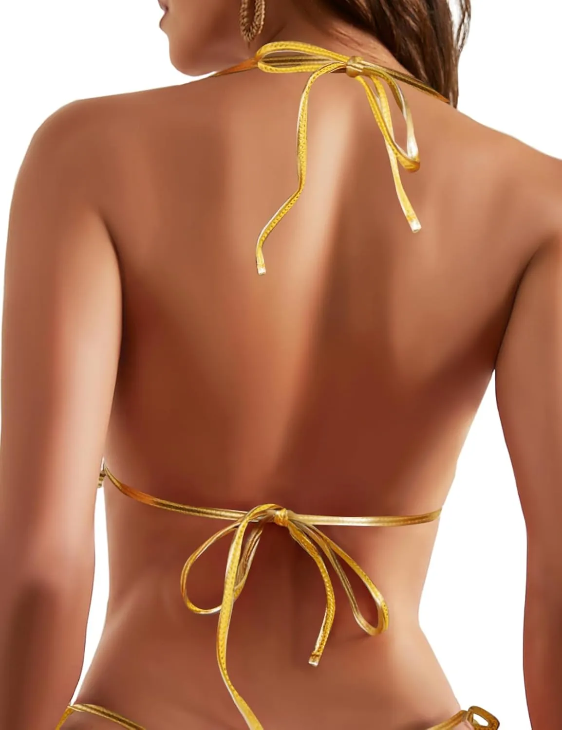 Triangle Bikini Tops String Sexy Halter Push Up Padded Swimsuit Top rebellious sender folkway represent Women's 
