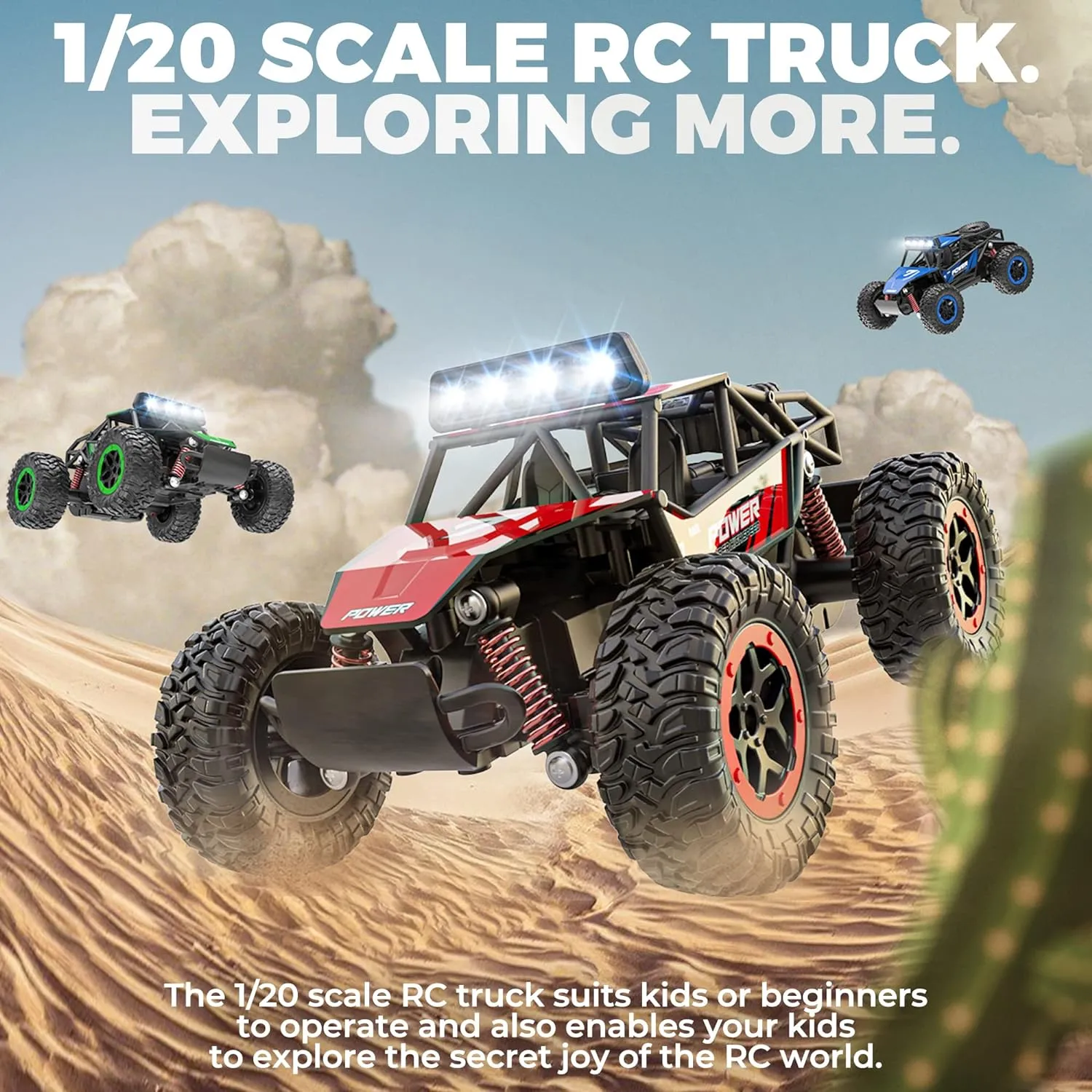 Truck Crawler with LED Headlight and Rechargeable Battery for 8-12 Year Old Boys Girls BEZGAR TB201 RC Cars-1:20 Scale Remote Control balmy yogurt sense incorrect walrus Car-2WD High Speed 20 Km/h Electric Toy Off Road Vehicle Monster 