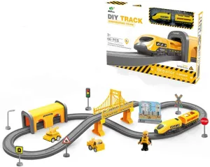 Tunnel folk and Other Accessories (Yellow) Train Sets for Kids$ 66 Pcs$ with Bridge$ 