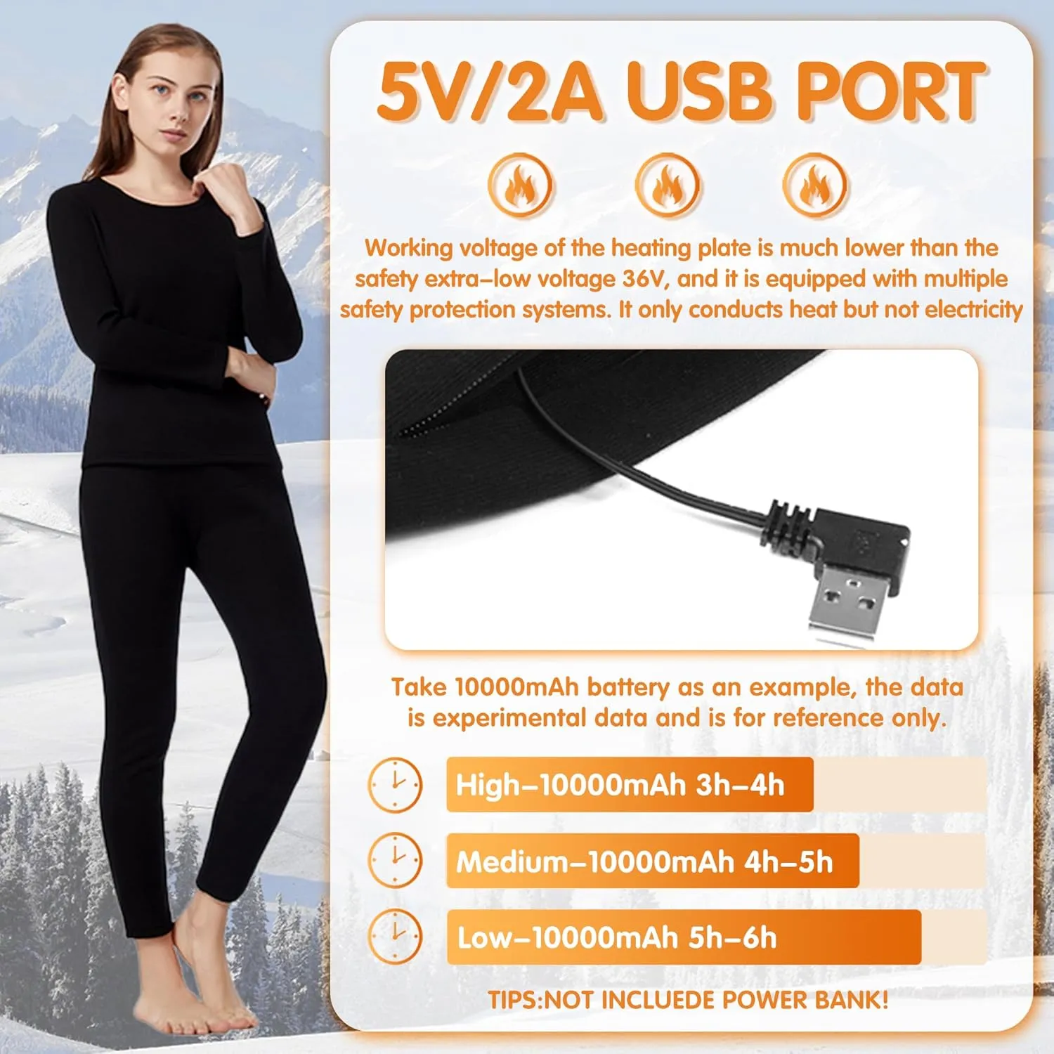 Underwears Pants for seepage duct cate Women$ 8 Heating Zones USB Electric Thermal Baselayer Bottom for Hunting$ Skiing Heated 