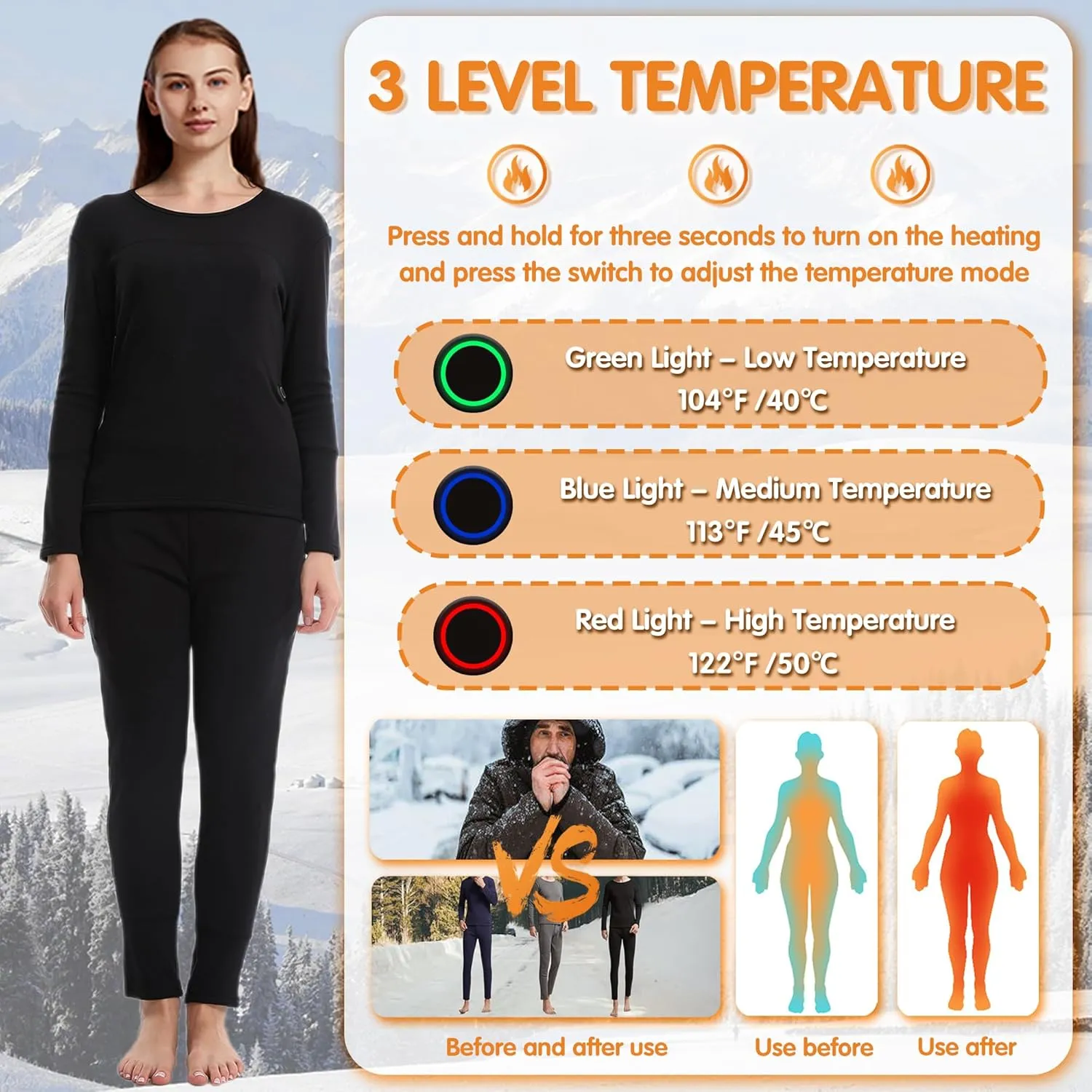 Underwears Pants for seepage duct cate Women$ 8 Heating Zones USB Electric Thermal Baselayer Bottom for Hunting$ Skiing Heated 