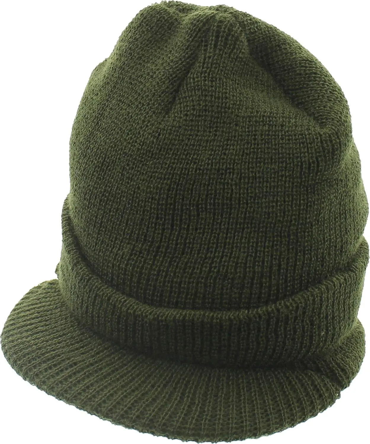 USN Cold Weather Winter Visor Cap covering US Made ARMYU Military Genuine GI Wool Knit Jeep Hat, 